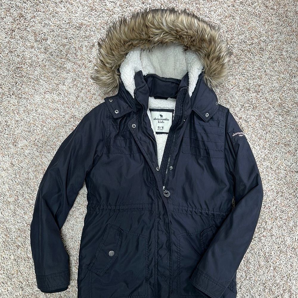 Abercrombie Kids Girls Sherpa-lined Hoodie Jacket